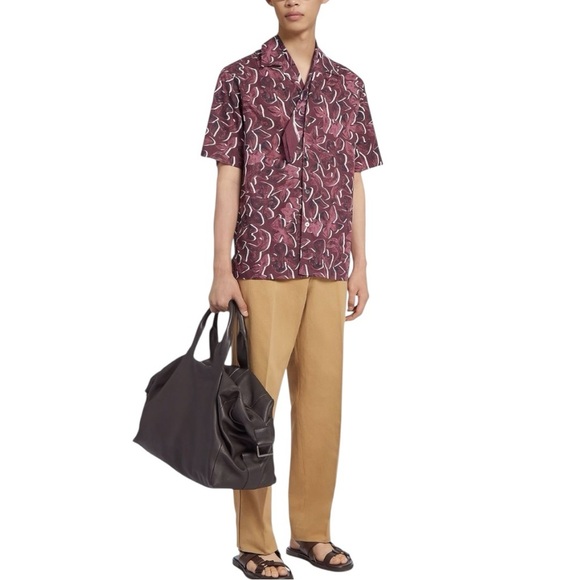 Ermenegildo Zenga Graphic Print Short Sleeved Shirt Butterfly Print XL $545 - Picture 1 of 6